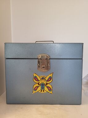 1970s Vintage Hamilton Skotch Metal Porta-File W/key And Original Label